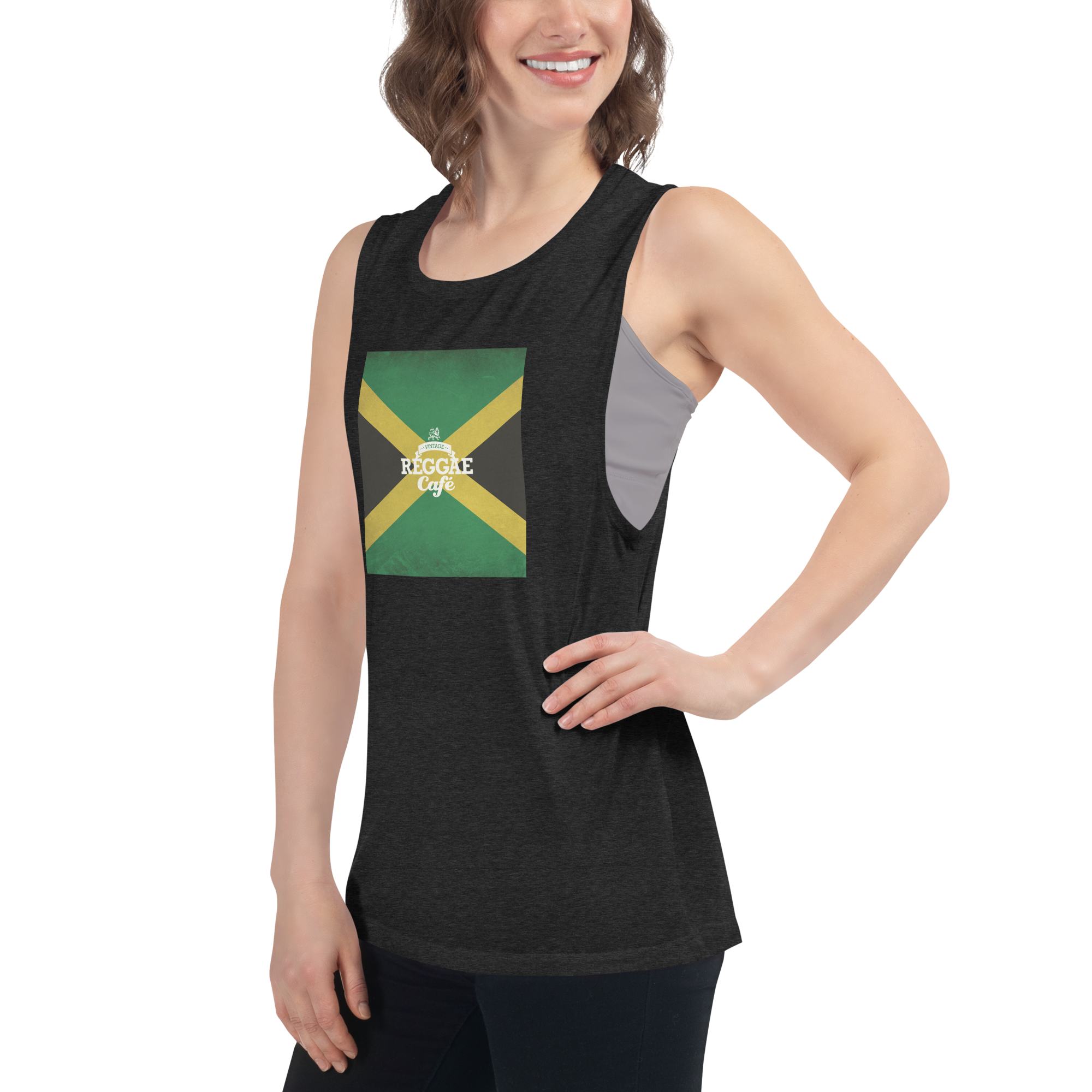 Black Women's Reggae Muscle Tank